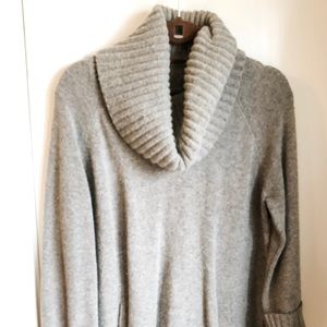 Gray cowl tunic sweater